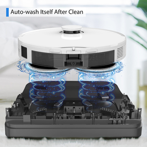 Robot Aspirador Inteligente con Filtro Autovaciable, Función de Limpieza en Seco y Húmedo, Aspiradora Automática para Garaje con Mopa, Enchufe EU/US - Product Image 4
