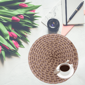 Vente en gros de napperons en pvc, tapis de table en similicuir, tapis d'égouttage lavable, tapis de table, décoration en corde de chanvre, style chinois - Product Image 1