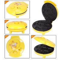 Machine à gâteaux domestique de haute qualité, mini machine à pain pour enfants, machine à cuire à double chauffage, prise britannique (jaune)