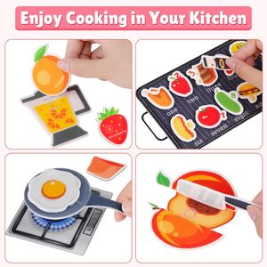 Livre sensoriel Montessori en feutre sur le thème de la cuisine 3D, jouet éducatif précoce pour les tout-petits, jouet de voyage sûr et portable pour les enfants - Product Image 3