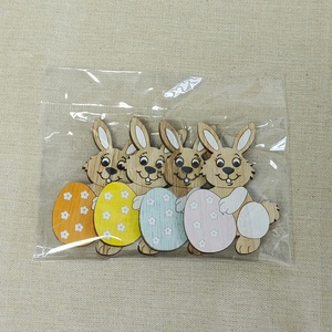 Estilo europeo lindo conejito Pascua nueva decoración del hogar huevo de Pascua de madera ecológico en estilo pastoral para vacaciones - Product Image 6