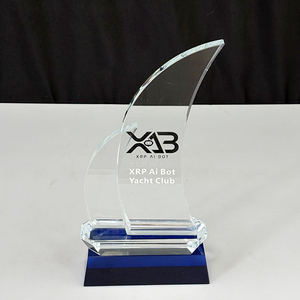 Trofeo de cristal óptico con forma de barco de yate <span class=keywords><strong>azul</strong></span> de gama alta - Product Image 3