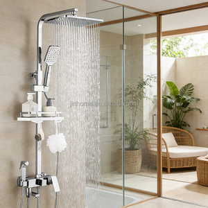 Direkt vom Hersteller CE-Zertifiziertes Badezimmer-Duschsystem 4-Funktionen Galvanisiertes Regenduschset Messing-Duscharmatur - Product Image 6