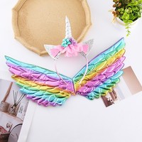 Costume de licorne ailes d'ange pour enfants-Robe de fête d'anniversaire, jupe de princesse et accessoires de performance