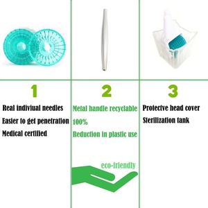 Écologique 0.5mm Réel Individuel 192 Aiguilles En Acier Inoxydable Avantages Pour La Peau <span class=keywords><strong>Cheveux</strong></span> Barbe <span class=keywords><strong>Dermaroller</strong></span> avec Tête De Rouleau Remplaçable - Product Image 5