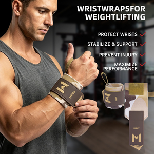 Fasce da Polso MKAS per Cross Training con Passante per il Pollice, Supporto Regolabile per <span class=keywords><strong>Snatch</strong></span>, Jerk, Fitness Funzionale e Allenamento della Forza - Product Image 3