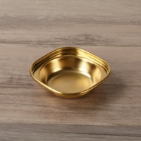 Bol à sauce et assiette à trempette multi-compartiments en acier inoxydable doré, jetable et écologique, pour camping, barbecue, fondue chinoise