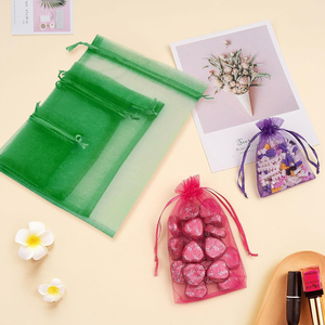Sacs cadeaux 15x20 pour bijoux, bonbons, friandises, sachets en maille avec cordon de serrage pour mariage, remise de diplôme, fête prénatale, faveurs de fête - Product Image 6