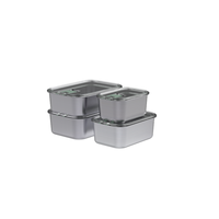 Ventes chaudes Nouveau design Contenant en acier inoxydable avec couvercle intégré Boîte en acier inoxydable Contenants de stockage étanches pour la cuisine