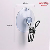 Clip de rangement multifonctionnel moderne en acier inoxydable, transparent, à ventouse haute résistance, sans perçage, coupe-vent