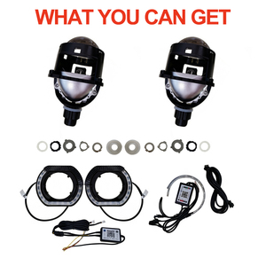 Kit de rétrofit de projecteur Bi-LED RGB 2,5 pouces pour phare Fj Cruiser avec lentille nid d'abeille et effet « Angry Eye » - Product Image 6
