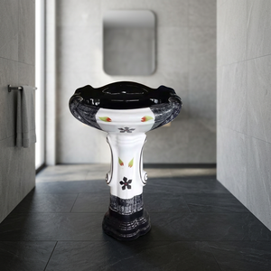 Lavabo Rectangular de Cerámica Tamaño King con Pedestal Completo, Lavabo de Baño de Diseño Moderno - Product Image 4