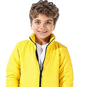 Chaqueta Acolchada Ligera con Capucha para Hombre, Color Amarillo, Cierre de Cremallera, Informal, Cálida, Resistente al Viento, 100% Plumón, Relleno de 200g-250g - Product Image 1