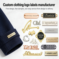 Étiquette métallique personnalisée en alliage de zinc pour vêtements, avec logo de marque gravé et en relief, fabrication OEM/ODM pour usine de quincaillerie de vêtements