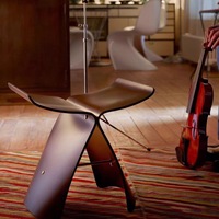 Chaise papillon transformable en support à chaussures - Table basse contemporaine en bois portable et durable avec tabouret bas créatif pour chambre à coucher