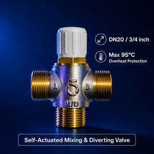 Válvula Mezcladora Termostática <span class=keywords><strong>de</strong></span> <span class=keywords><strong>3</strong></span> Vías <span class=keywords><strong>de</strong></span> Latón OEM, DN20, con Protección Contra Sobrecalentamiento Solar y Control <span class=keywords><strong>de</strong></span> Temperatura - Product Image 1