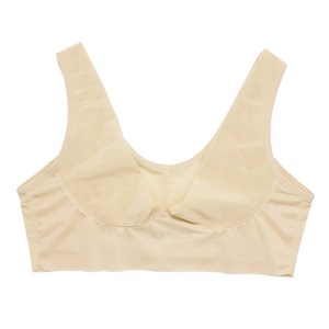 Soutien-gorge de sport push-up en forme de C, bonnets moulés fins, sans coutures, sculptant la silhouette pour femme, noir, couleur chair, bretelles fixes, sans bouton - Product Image 4