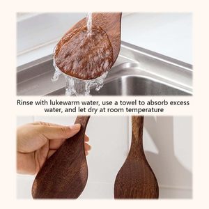 Espátula Lumina, Comodidad Ergonómica, Cuchara de Madera para Servir en la Cocina, Resistente al Calor y la Humedad, Juego de 2 Piezas para Cocinar y Servir - Product Image 5