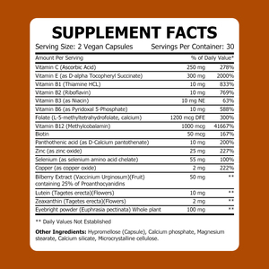 Cápsulas Veganas para la Salud Ocular con Omega-3, Luteína, Zeaxantina, Extracto de Arándano y Caléndula para la Visión Nocturna - Product Image 2