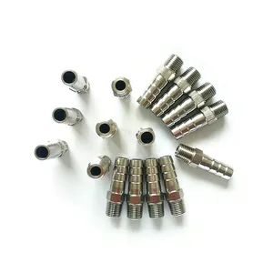 304 paslanmaz çelik altıgen vida Barb boru tesisat 1/8 "1/4" 3/8 "1/2" erkek konu 6mm 8mm 10mm 12mm 16mm Barb hortum redüktörler bağlayıcı