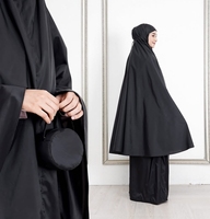 Ensemble de prière portable de voyage avec pochette assortie personnalisée, Khimar sans manches, Jilbabs légers et compacts pour le Ramadan, printemps et automne