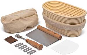 Boulanger A <span class=keywords><strong>Pain</strong></span> Robuste Bannetons Pour Le Levain Grattoir Bol Pate Panier Baneton Au Corbeille En Bois Meilleurs Paniers - Product Image 2