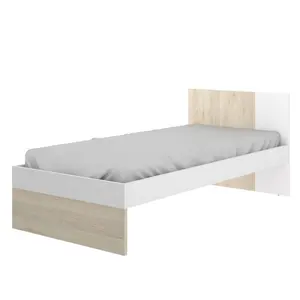 NVOA 21ETAD005 Euro Single Bed 90 X 200CM Kids Bed In White And Oak