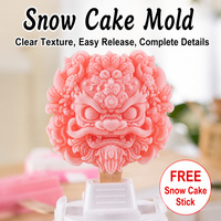Moule en silicone floral Danse du Lion Chinois pour glaces, gâteaux de neige, chocolats, desserts culturels et motifs personnalisés