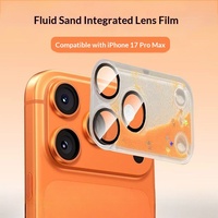 Protection d'objectif d'appareil photo en verre trempé AR avec paillettes liquides dynamiques pour iPhone 17 Pro Max