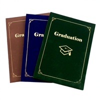 Carpeta de Presentación de Papel Azul Verde Personalizada con Logotipo de Lujo y Acabado de Terciopelo para Graduación