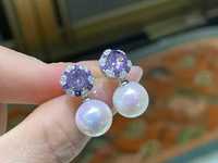 Boucles d'oreilles clous en argent sterling 925 avec perles de culture d'eau douce baroques AAA-AAAA-AAAAA de 10 mm, idéales pour les mariages, perles de 9-10 mm