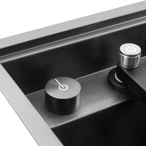 Bar <span class=keywords><strong>noir</strong></span> mat évier de <span class=keywords><strong>cuisine</strong></span> caché tasse rondelle au-dessus du montage lavabo pliant robinet mélangeur 304 Rv évier <span class=keywords><strong>cuisine</strong></span> - Product Image 3