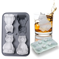Moules à glaçons en silicone populaires en forme d'animaux avec des motifs de chaton, chiot, bouledogue français, alpaga et labrador - Congélation rapide et facile à démouler