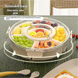 Assiette de fruits rotative Portable à six compartiments assiette de fruits secs étanche à l'humidité pour le camping en plein air boîte à collations en plastique - Product Image 4