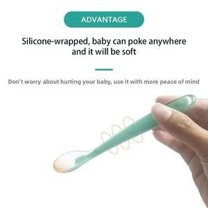 Cuillères en silicone personnalisées sans BPA de qualité alimentaire pour enfants, cuillère à tête souple pour l'apprentissage de l'alimentation, motif varié, débit variable - Product Image 5