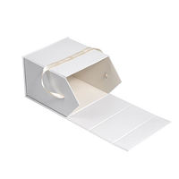 Cajas de Papel Plegables Reciclables con Forma de Casa, Impresas en Cuatro Colores, con Asa de Cinta, Logotipo Personalizado, Caja de Regalo Blanca para Panadería