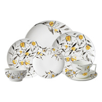 Service de table en céramique artistique floral personnalisé, assiettes en porcelaine fine de diverses formes, tasses à thé et à café, soucoupes, ensemble de vaisselle