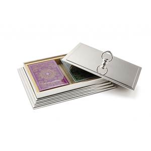 Étui de luxe écologique pour cartes à jouer, cartes de poker personnalisées imprimées, en métal et en bois avec logo, emballées dans une boîte élégante - Product Image 3