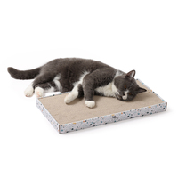 Grand grattoir à chat rectangulaire en carton, remplaçable, avec plateau en carton ondulé détachable et boîte