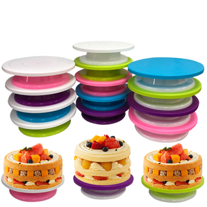 منصة دوارة للكيك من البولي بروبيلين لتزيين الكيك، أدوات خبز احترافية، طاولة دوارة لتزيين الكيك، معدات خبز للمطبخ - Product Image 1