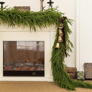 Artificial Rattan <b>Christmas</b> <b>Garland</b> 1.8m Soft Rubber Texture For Home <b>Decorations</b> - Product Image 1