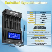 Chargeur de batterie intelligent Liitokala Lii-700 12V/5A, 4 emplacements, charge rapide 3A avec test IR et de capacité pour batteries Li-ion LFP 18650 21700 26650
