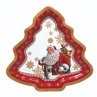 Assiettes en papier de Noël transfrontalières 300g boîtes en métal jetables créatives en forme d'arbre pour la fête du père Noël pour l'affichage de gâteaux aux fruits