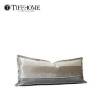 TIFFHOME personnalisé trois couleurs velours taille taies d'oreiller bio épissé housses de coussin pour lit canapé canapé décoratif maison