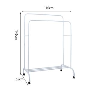 <span class=keywords><strong>Porte</strong></span>-vêtements en métal à double poteau, support de rangement pour vêtements sur pied, pour magasins de vêtements, simple, avec roulettes, pour l'intérieur - Product Image 6