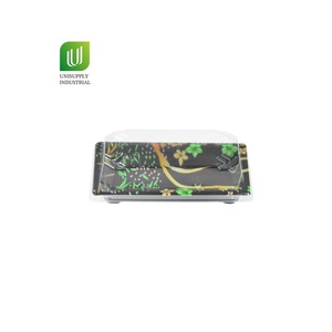 Disposable Take Away Food Container Plastic Food Box Sushi Serving Tray Sushi Container Sushi Tray with Lid