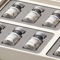 Boîte rigide personnalisée blanche à clapet magnétique avec carton gris pour flacons de peptides, capacité pour éponge, logo UV sélectif
