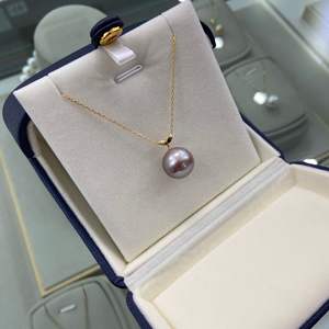 Zhuji Women's S925 Silver Necklace with 9-10mm Freshwater White <b>Pearl</b> <b>Pendant</b> Classic Flower Design New Style - Product Image 4