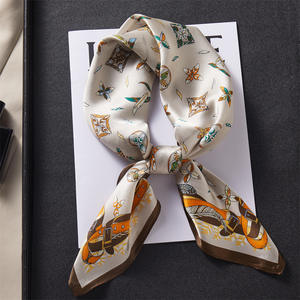 Foulard carré chinois 100 % soie de mûrier pour homme musulman, élégant et polyvalent, 70x70cm, petit foulard de cou pour printemps-automne, haute qualité - Product Image 1