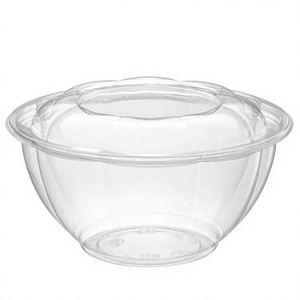 Tazón de ensalada desechable ecológico de PET pulido de 32/48 oz con tapa para llevar de restaurantes, ZF Global Export - Product Image 3
